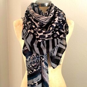 Wrap Scarf - Black, Gray and White | Stylish & Versatile Accessory